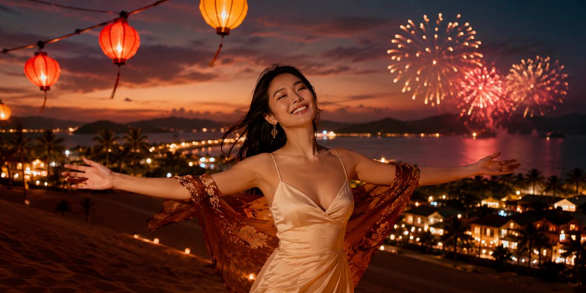 Người chơi tại Hội An đọc bảng tỷ lệ kèo bóng đá buổi tối dưới ánh đèn lồng