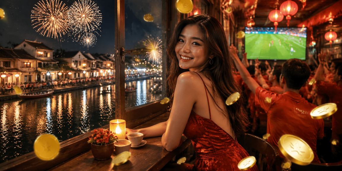 Người dùng Việt Nam trải nghiệm cá cược thể thao tại Hội An với ly cà phê